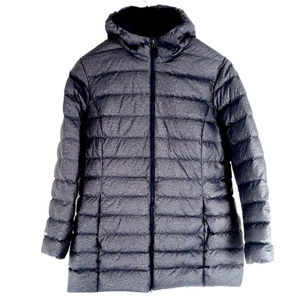 EDDIE BAUER Women's Charcoal Grey Quilted Down Hooded Parka 650 Size XXL - Picture 2 of 15